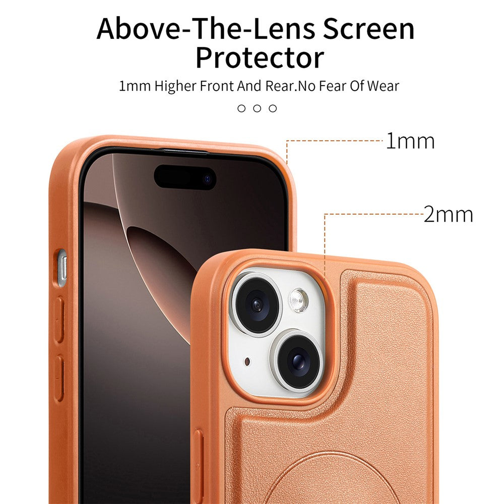 iPhone 15 Magnetic Case CASENEO Wristband PU Leather + PC Shockproof Phone Cover