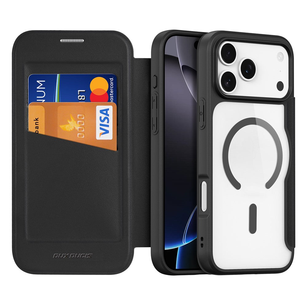 For iPhone 17 Pro Max Leather Case DUX DUCIS Skin X Pro Series Flip Cover Compatible with MagSafe