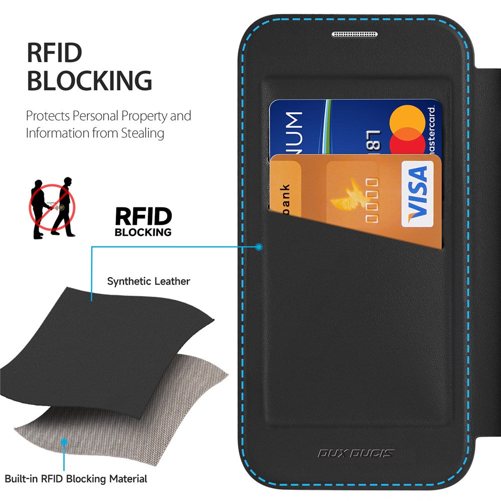 For iPhone 17 Pro Max Leather Case DUX DUCIS Skin X Pro Series Flip Cover Compatible with MagSafe