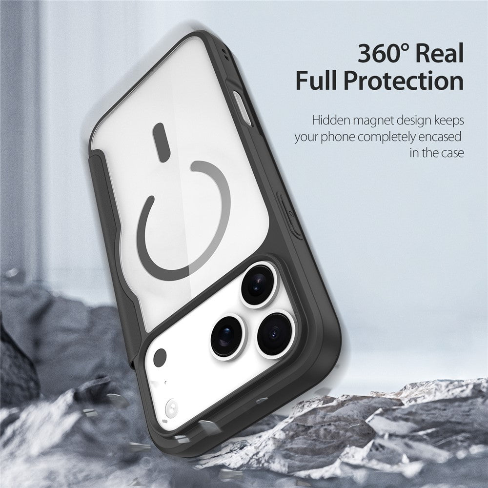 For iPhone 17 Pro Leather Case DUX DUCIS Skin X Pro Series Flip Cover Compatible with MagSafe