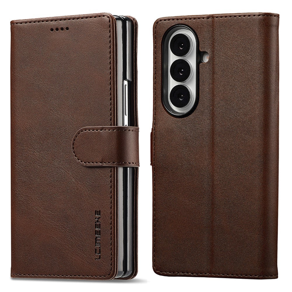 Samsung Galaxy Z Fold7 5G Case Calf Texture PU Leather Stand Wallet Phone Cover