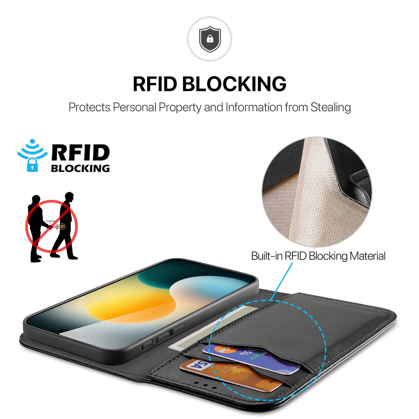 For iPhone 17 Pro Max Case DUX DUCIS Hivo Series Cowhide Leather RFID Blocking Wallet Stand Flip Phone Cover