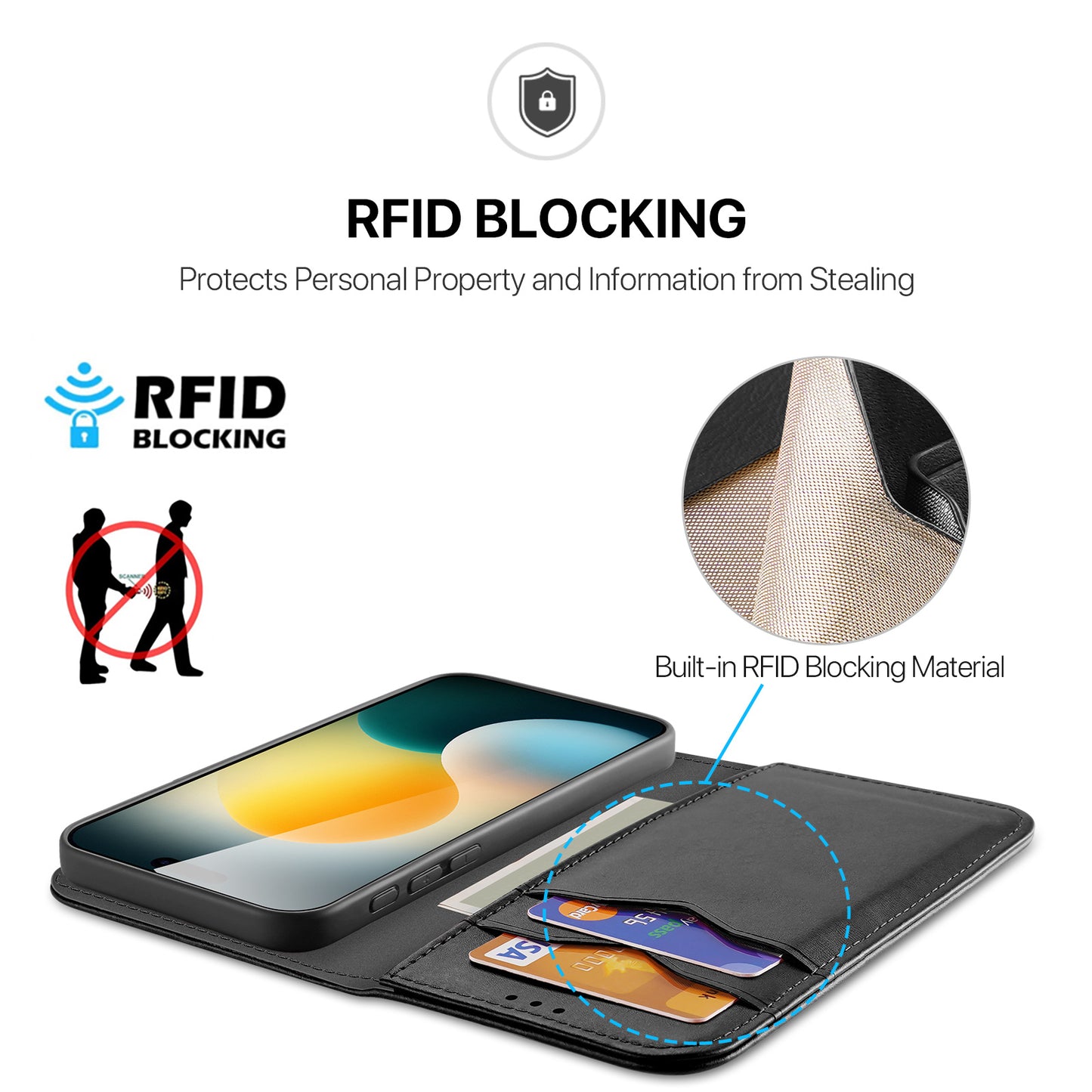 For iPhone 17 Pro Case DUX DUCIS Hivo Series Cowhide Leather RFID Blocking Wallet Stand Flip Phone Cover