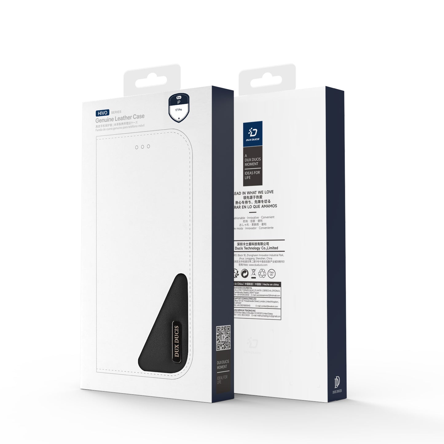 For iPhone 17 Pro Case DUX DUCIS Hivo Series Cowhide Leather RFID Blocking Wallet Stand Flip Phone Cover