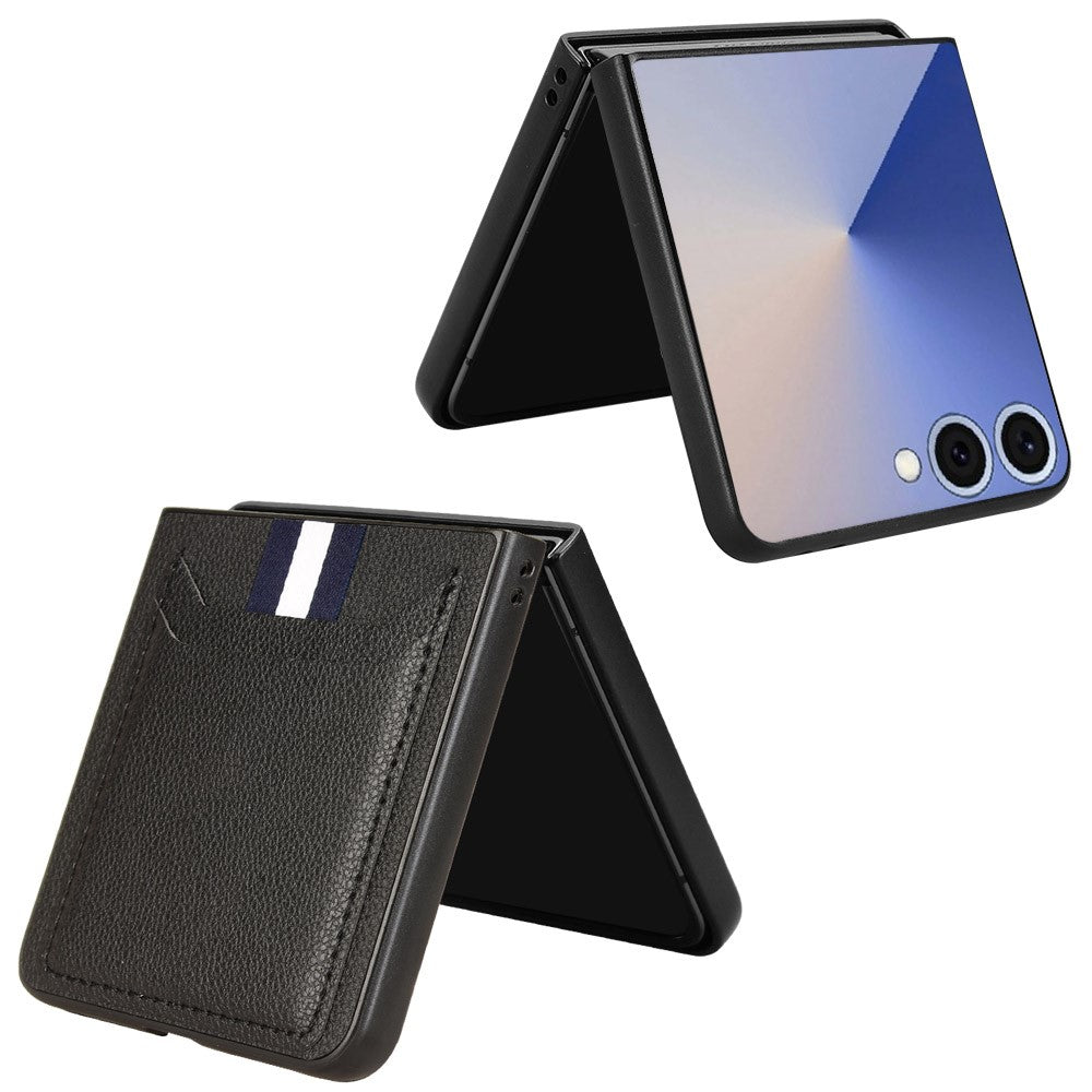 Samsung Galaxy Z Flip7 5G Case Card Holder Litchi Texture Leather + PC Phone Cover