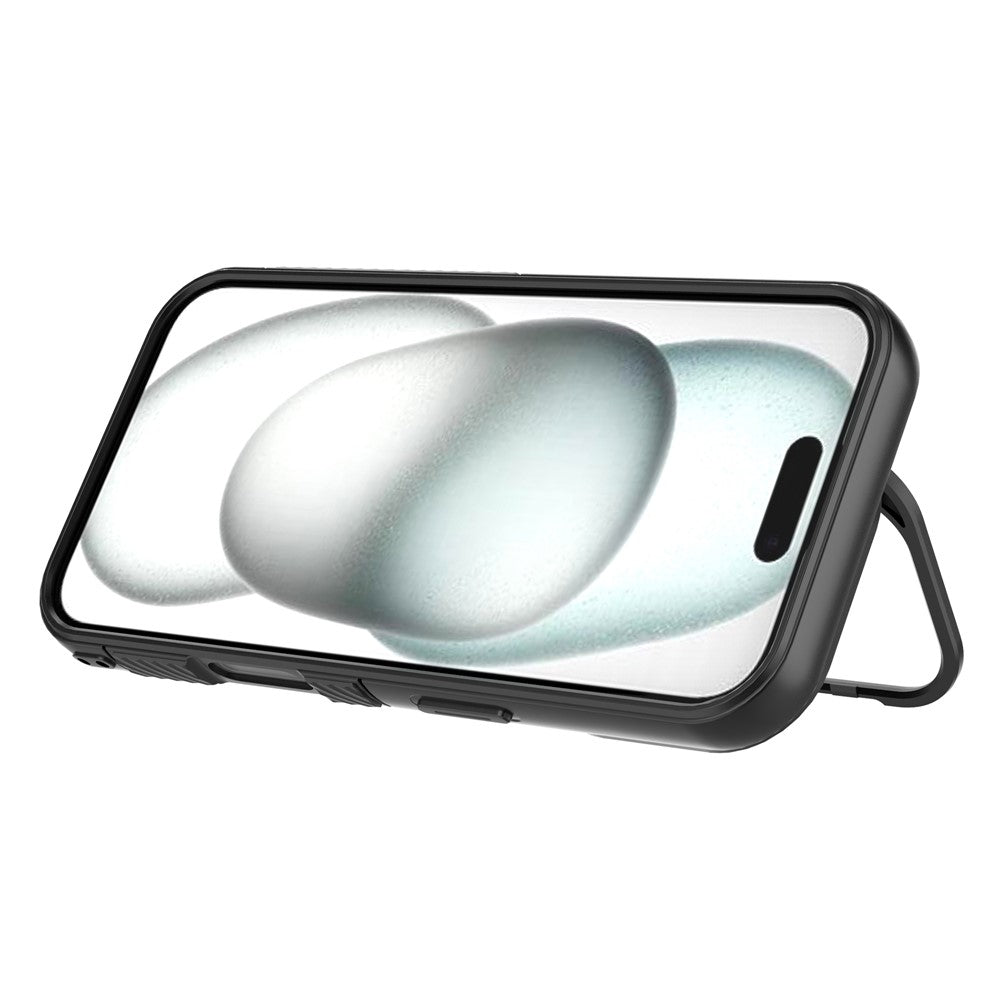 iPhone 17 Case Compatible with MagSafe PC Kickstand Ripple Texture TPU Phone Cover