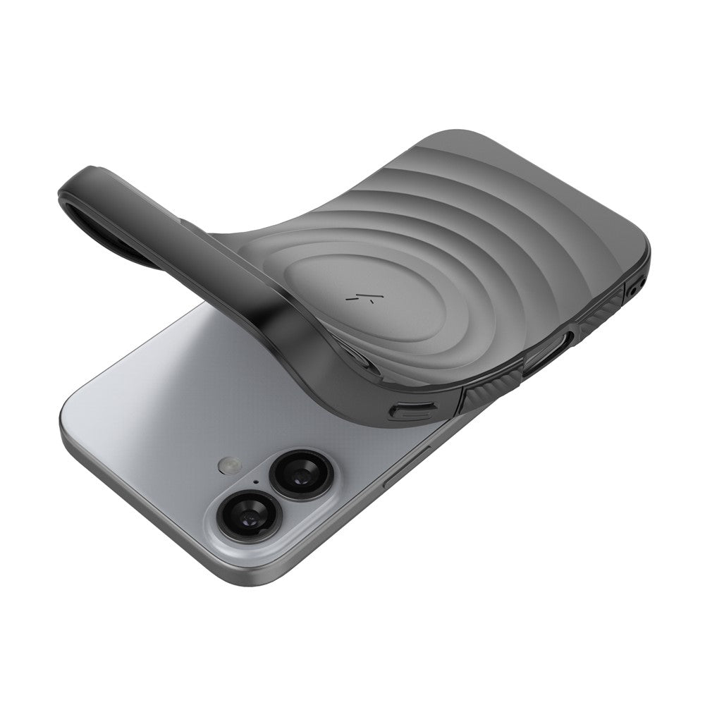 iPhone 17 Case Compatible with MagSafe PC Kickstand Ripple Texture TPU Phone Cover