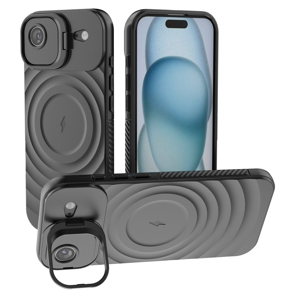 For iPhone Air Case Compatible with MagSafe PC Kickstand Ripple Texture TPU Phone Cover