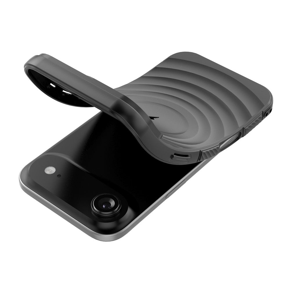 For iPhone Air Case Compatible with MagSafe PC Kickstand Ripple Texture TPU Phone Cover