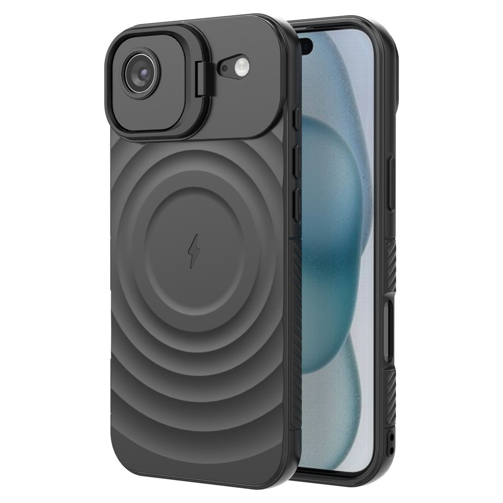 For iPhone Air Case Compatible with MagSafe PC Kickstand Ripple Texture TPU Phone Cover