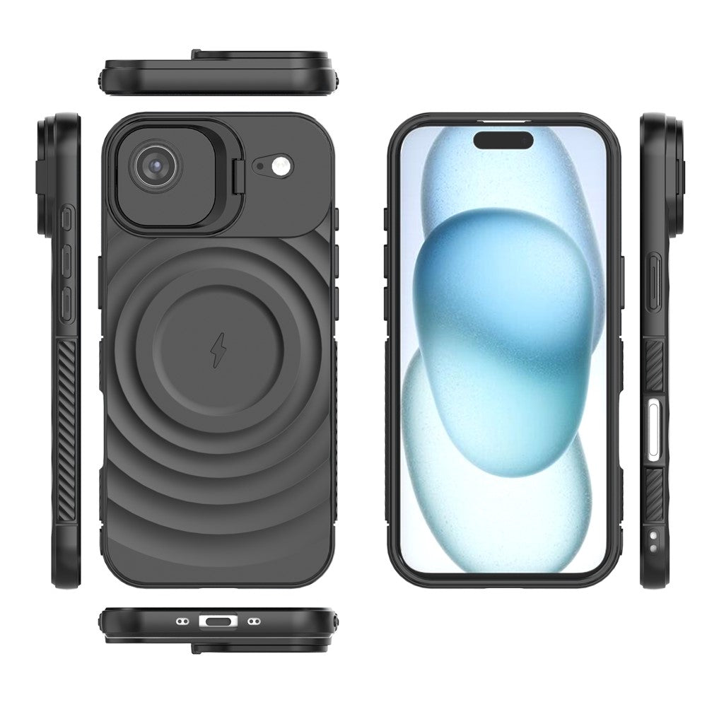 For iPhone Air Case Compatible with MagSafe PC Kickstand Ripple Texture TPU Phone Cover