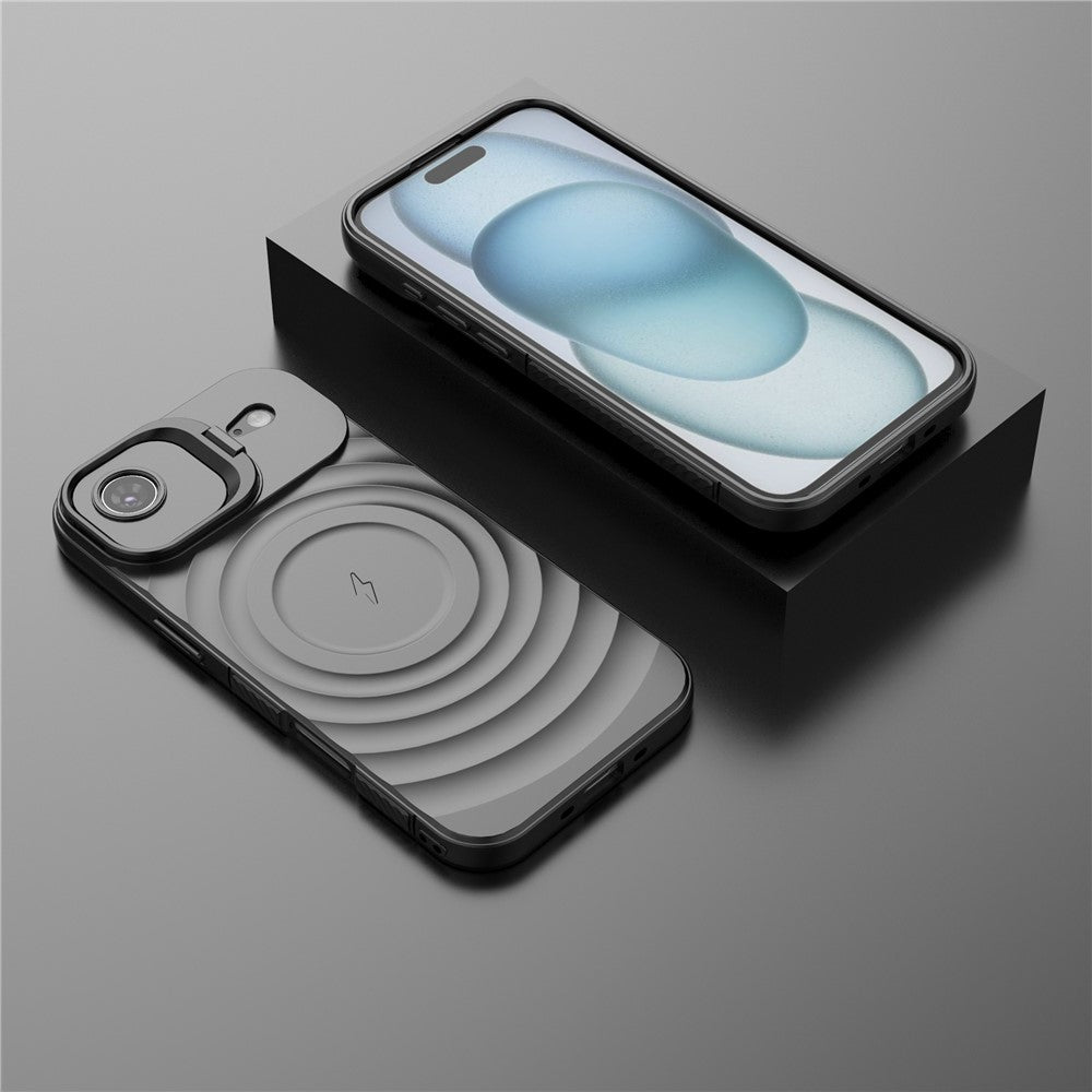 For iPhone Air Case Compatible with MagSafe PC Kickstand Ripple Texture TPU Phone Cover