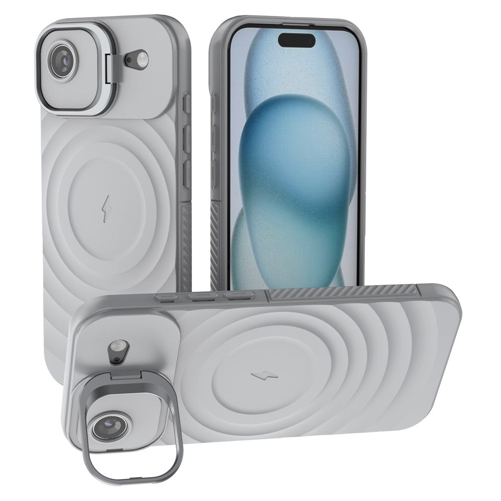 For iPhone Air Case Compatible with MagSafe PC Kickstand Ripple Texture TPU Phone Cover