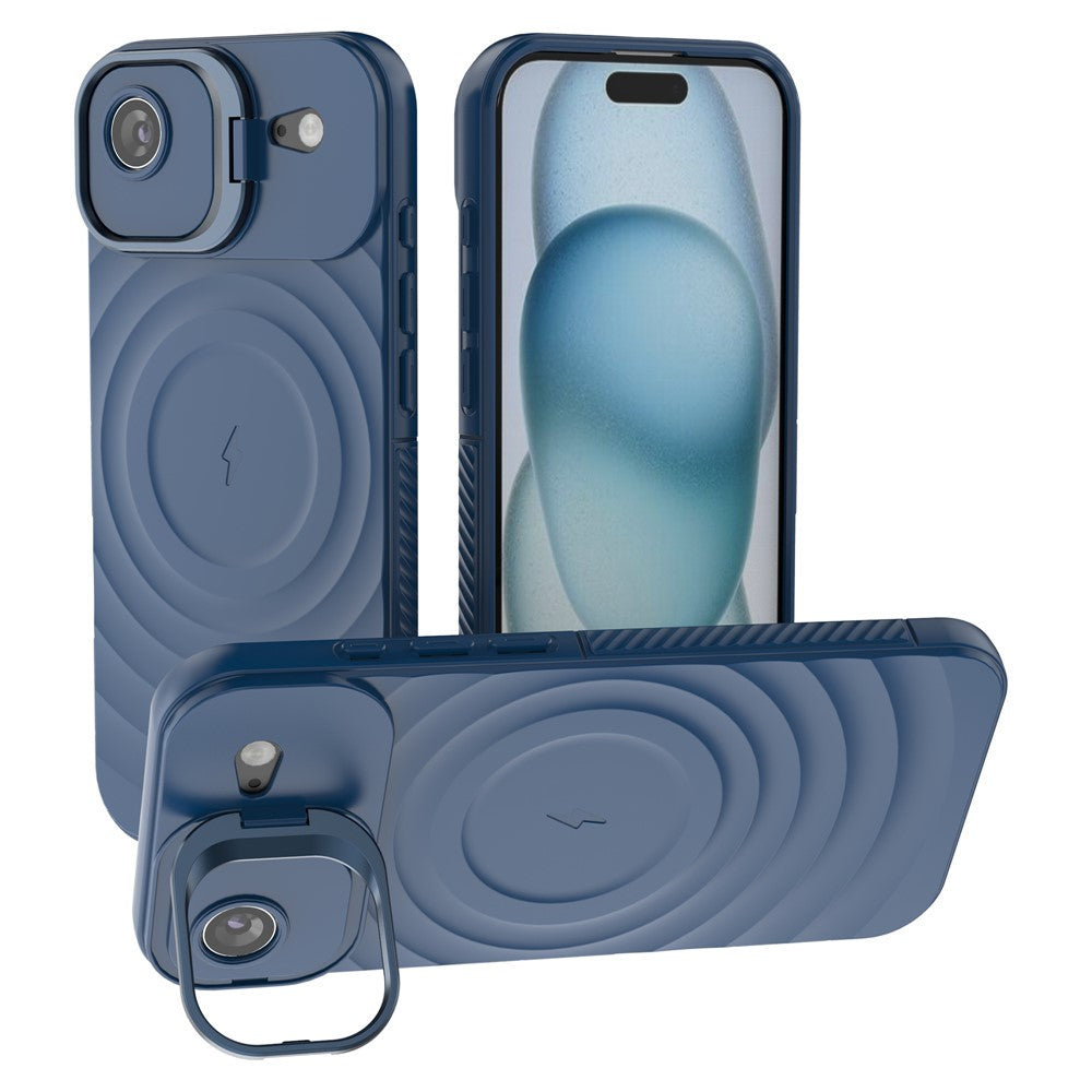 For iPhone Air Case Compatible with MagSafe PC Kickstand Ripple Texture TPU Phone Cover