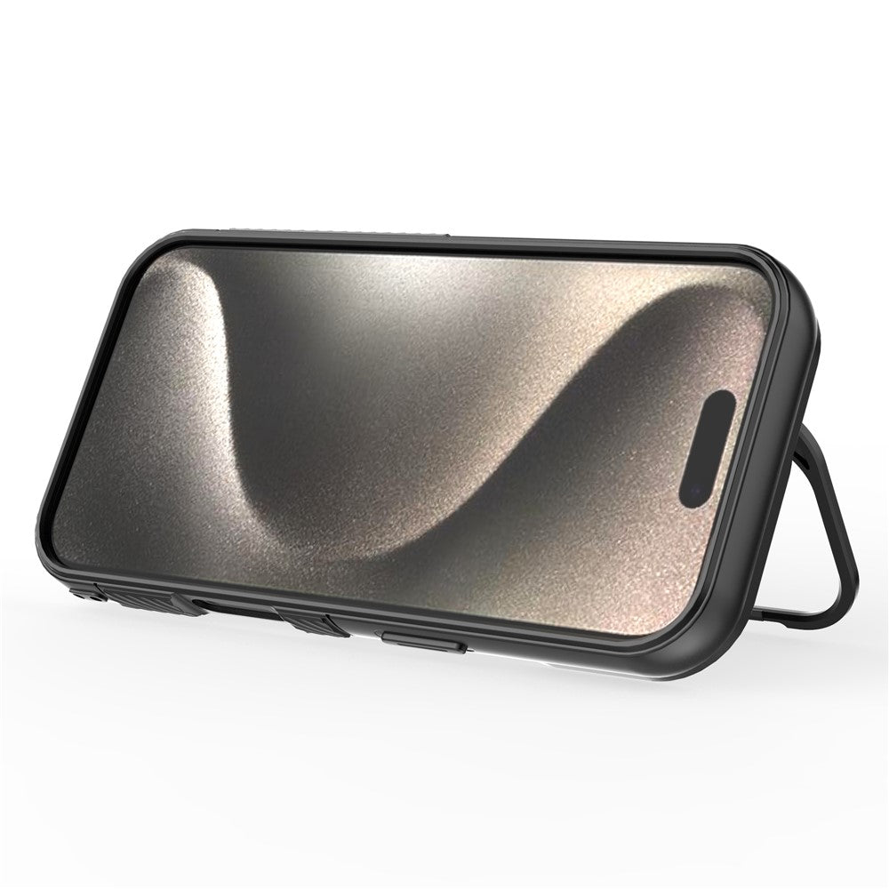 For iPhone 17 Pro Case Compatible with MagSafe PC Kickstand Ripple Texture TPU Phone Cover