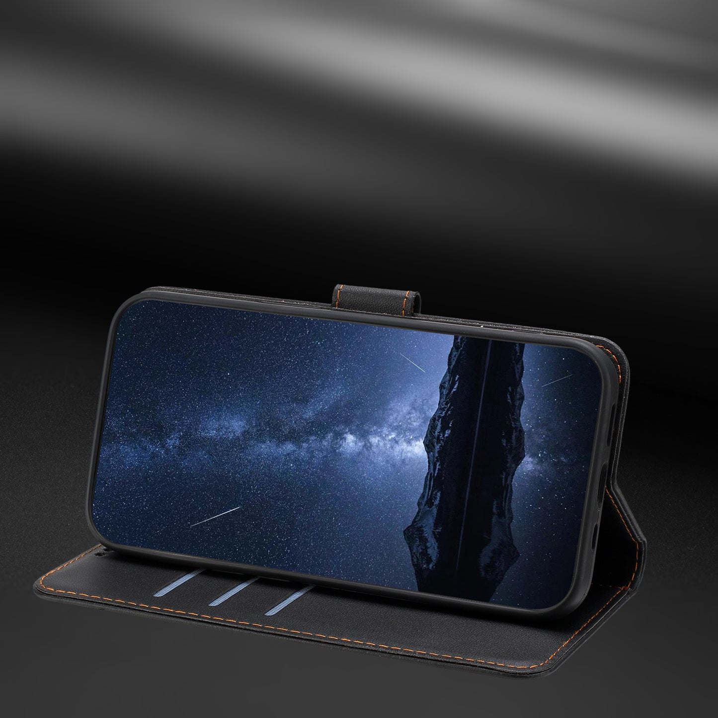 For iPhone 17 Leather Case Wallet Stand Solid Color Anti Drop Phone Cover