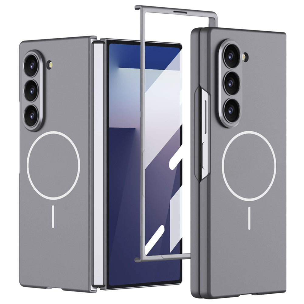 Samsung Galaxy Z Fold7 5G Magnetic Case Slim Hard PC + Tempered Glass Phone Cover with Screen Film