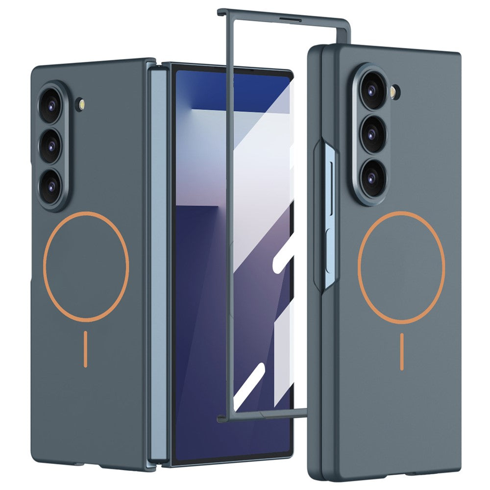 Samsung Galaxy Z Fold7 5G Magnetic Case Slim Hard PC + Tempered Glass Phone Cover with Screen Film