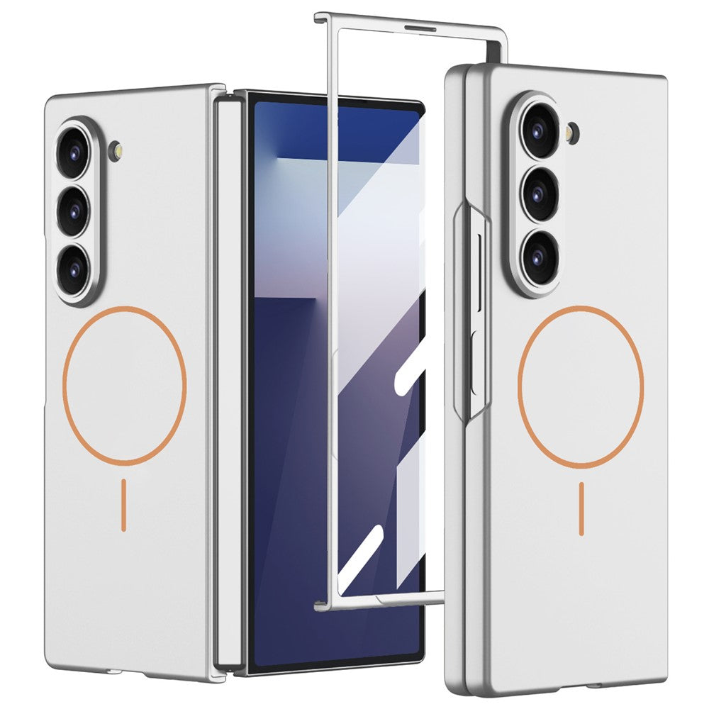 Samsung Galaxy Z Fold7 5G Magnetic Case Slim Hard PC + Tempered Glass Phone Cover with Screen Film