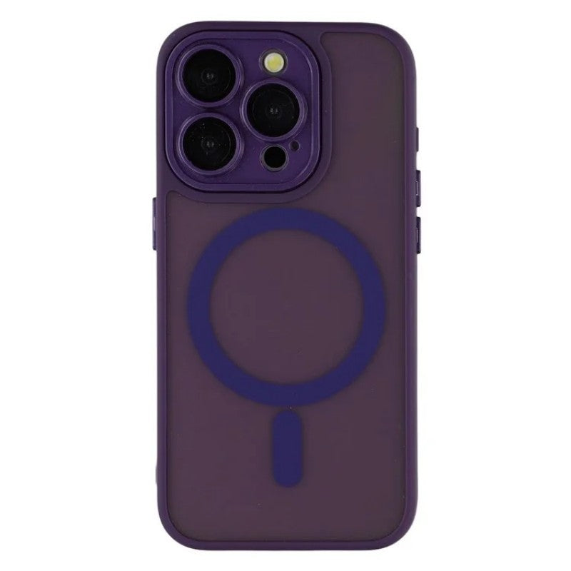 For iPhone 15 Pro Back Cover Compatible with MagSafe WANLONFENG QB1 Series PC TPU Shockproof Phone Case