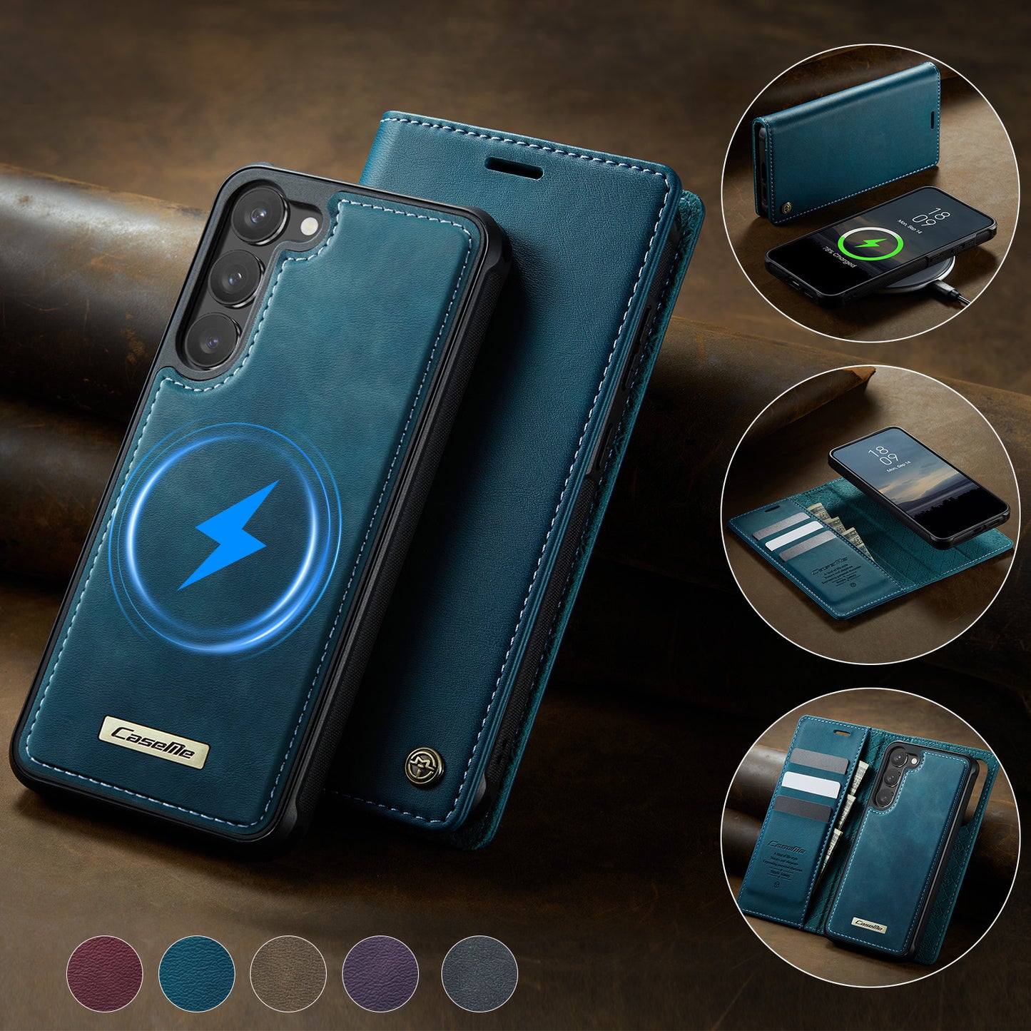 Samsung Galaxy S23+ Case CASEME C49  Compatible with MagSafe RFID Blocking Detachable Wallet Leather Phone Cover
