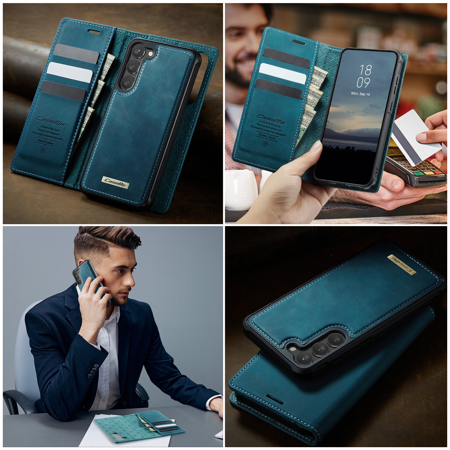 Samsung Galaxy S23+ Case CASEME C49  Compatible with MagSafe RFID Blocking Detachable Wallet Leather Phone Cover