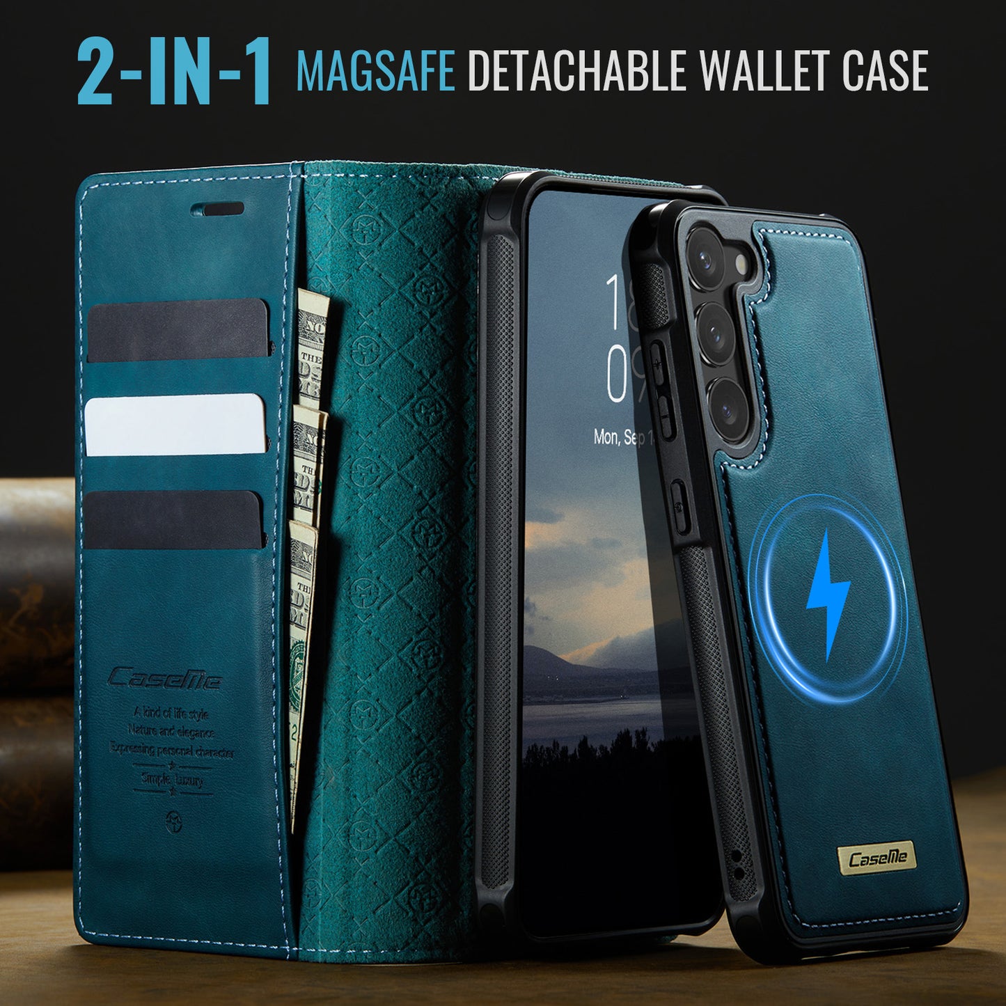 Samsung Galaxy S23+ Case CASEME C49  Compatible with MagSafe RFID Blocking Detachable Wallet Leather Phone Cover