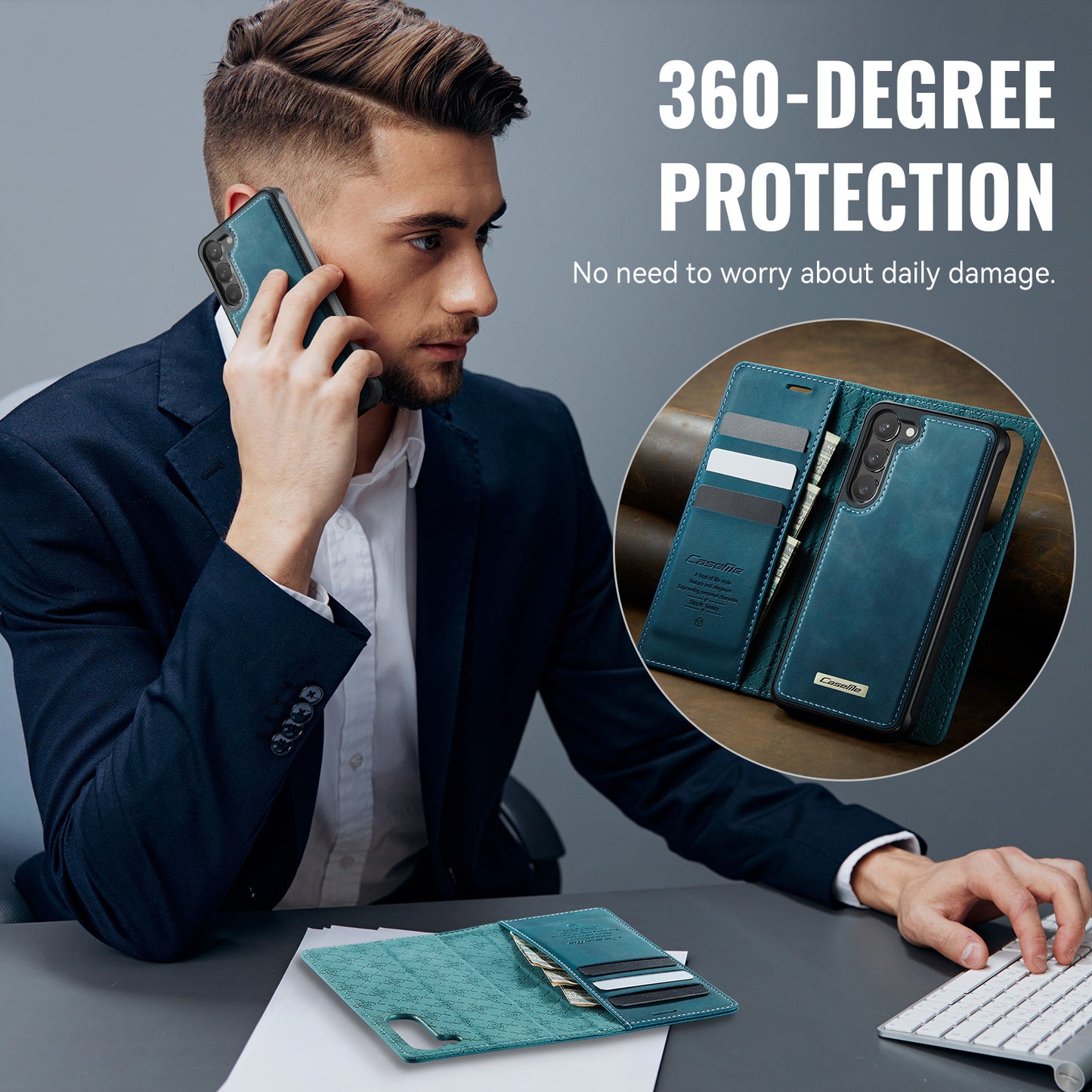 Samsung Galaxy S23+ Case CASEME C49  Compatible with MagSafe RFID Blocking Detachable Wallet Leather Phone Cover