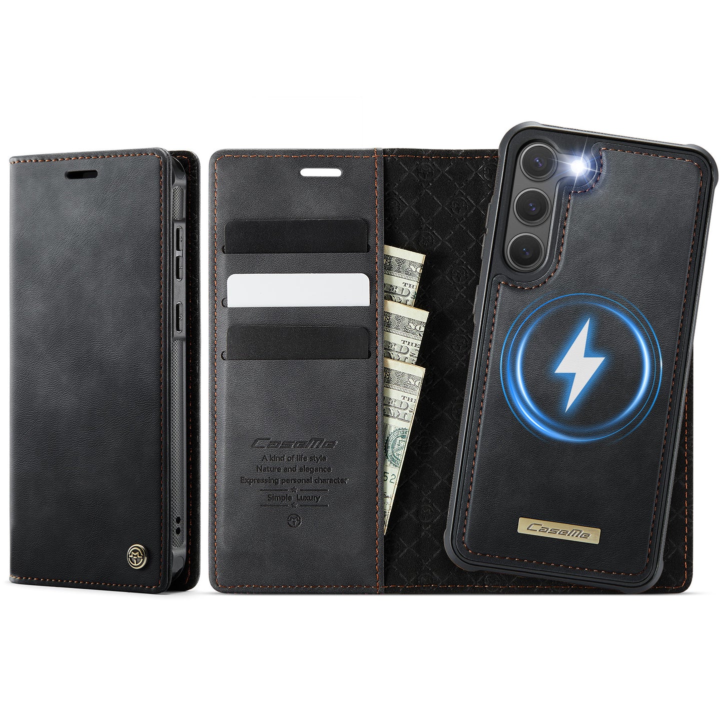 Samsung Galaxy S23+ Case CASEME C49  Compatible with MagSafe RFID Blocking Detachable Wallet Leather Phone Cover
