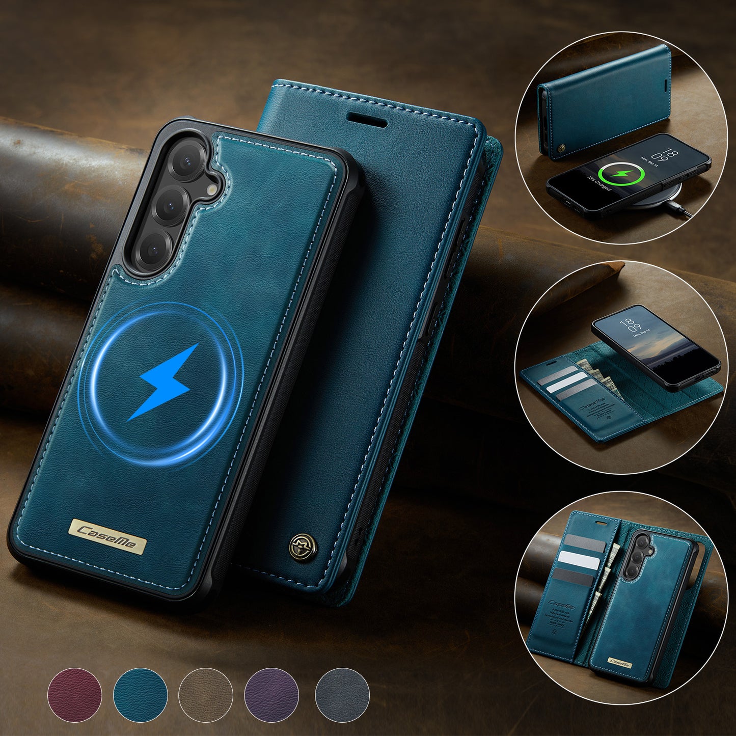 Samsung Galaxy S23 FE Case CASEME C49  Compatible with MagSafe RFID Blocking Detachable Wallet Leather Phone Cover