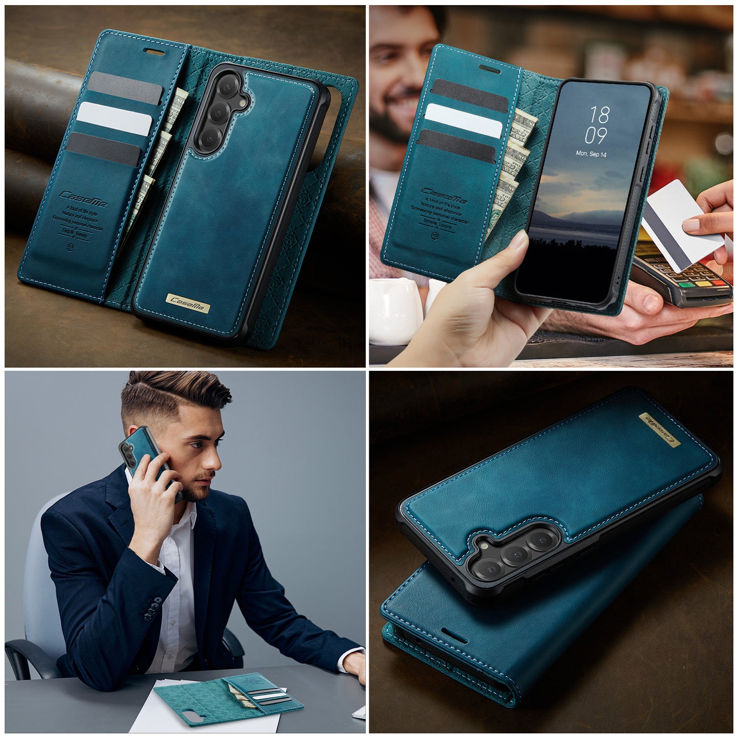 Samsung Galaxy S23 FE Case CASEME C49  Compatible with MagSafe RFID Blocking Detachable Wallet Leather Phone Cover