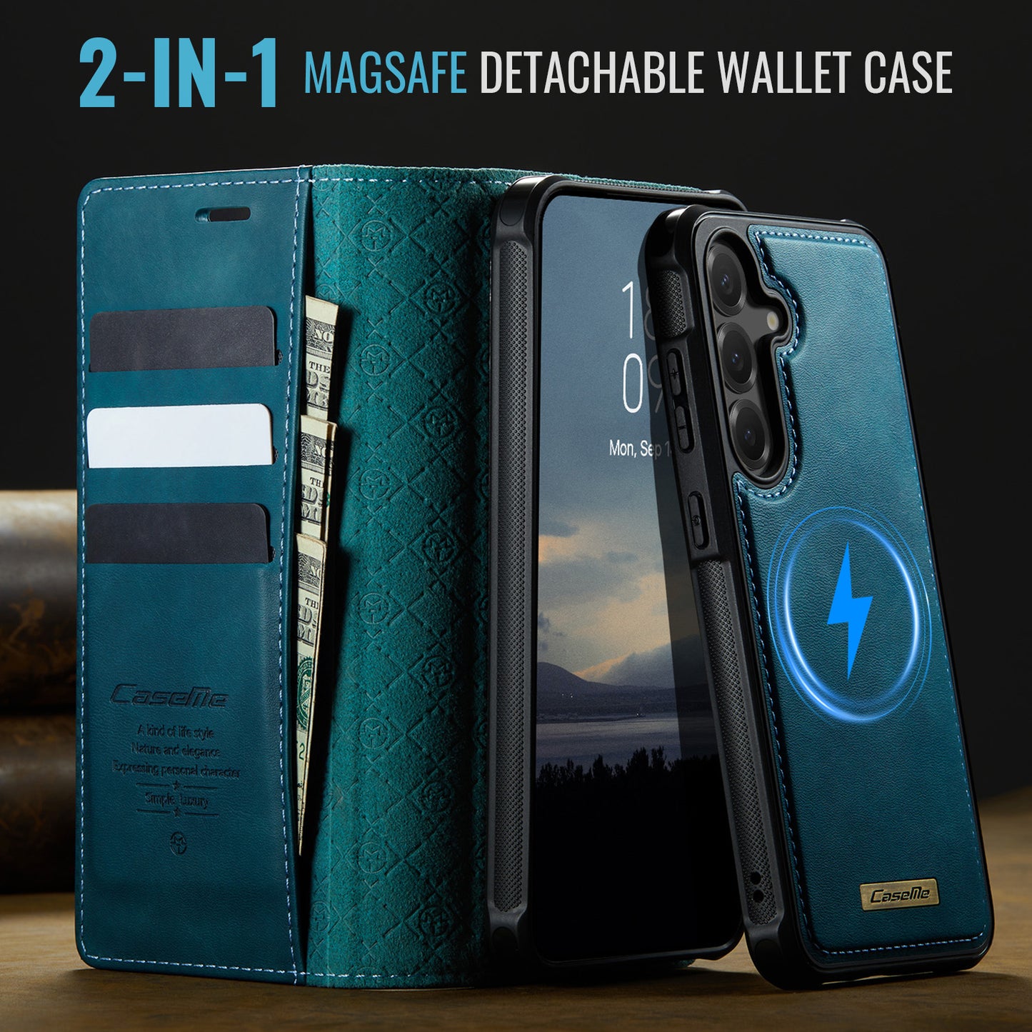 Samsung Galaxy S23 FE Case CASEME C49  Compatible with MagSafe RFID Blocking Detachable Wallet Leather Phone Cover