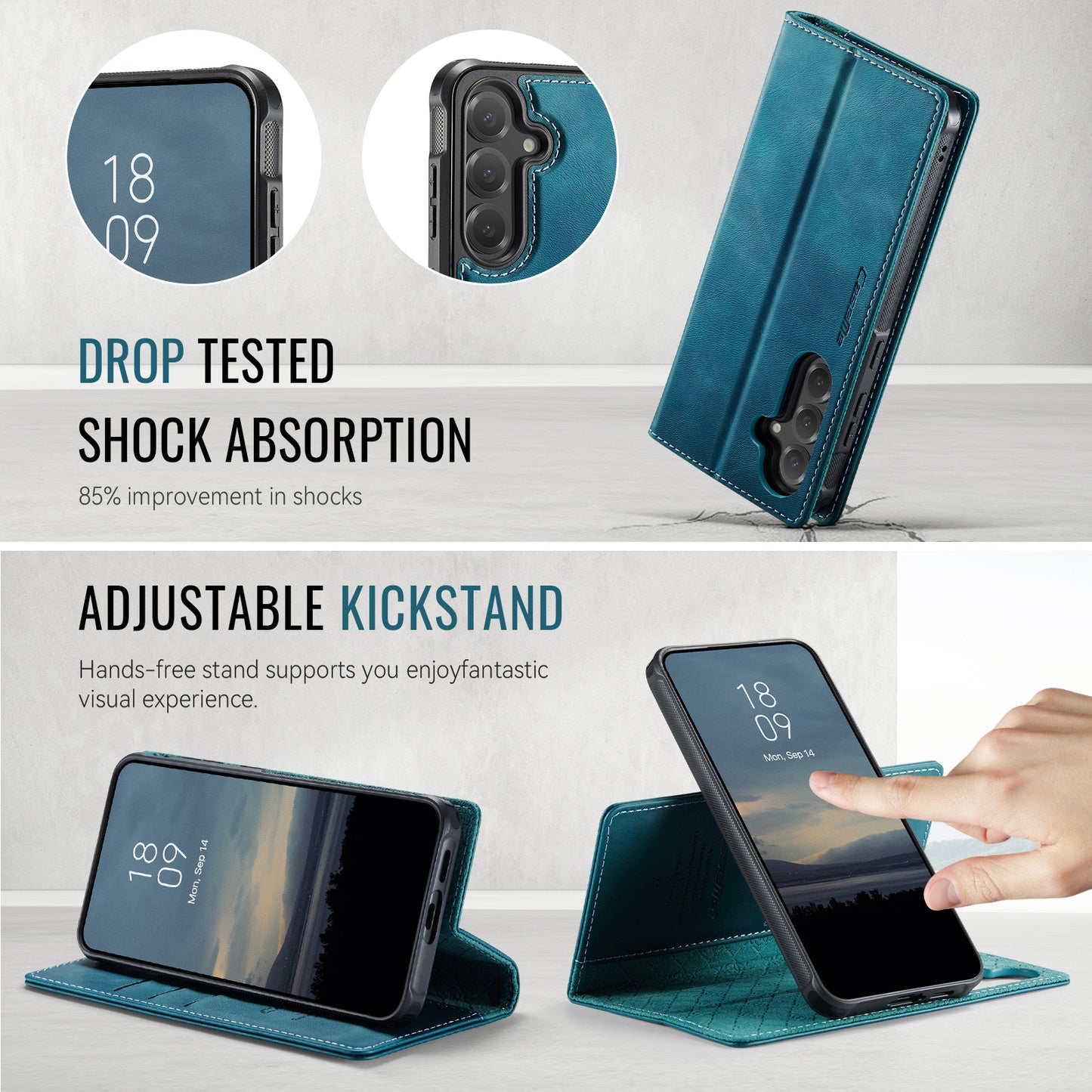 Samsung Galaxy S23 FE Case CASEME C49  Compatible with MagSafe RFID Blocking Detachable Wallet Leather Phone Cover