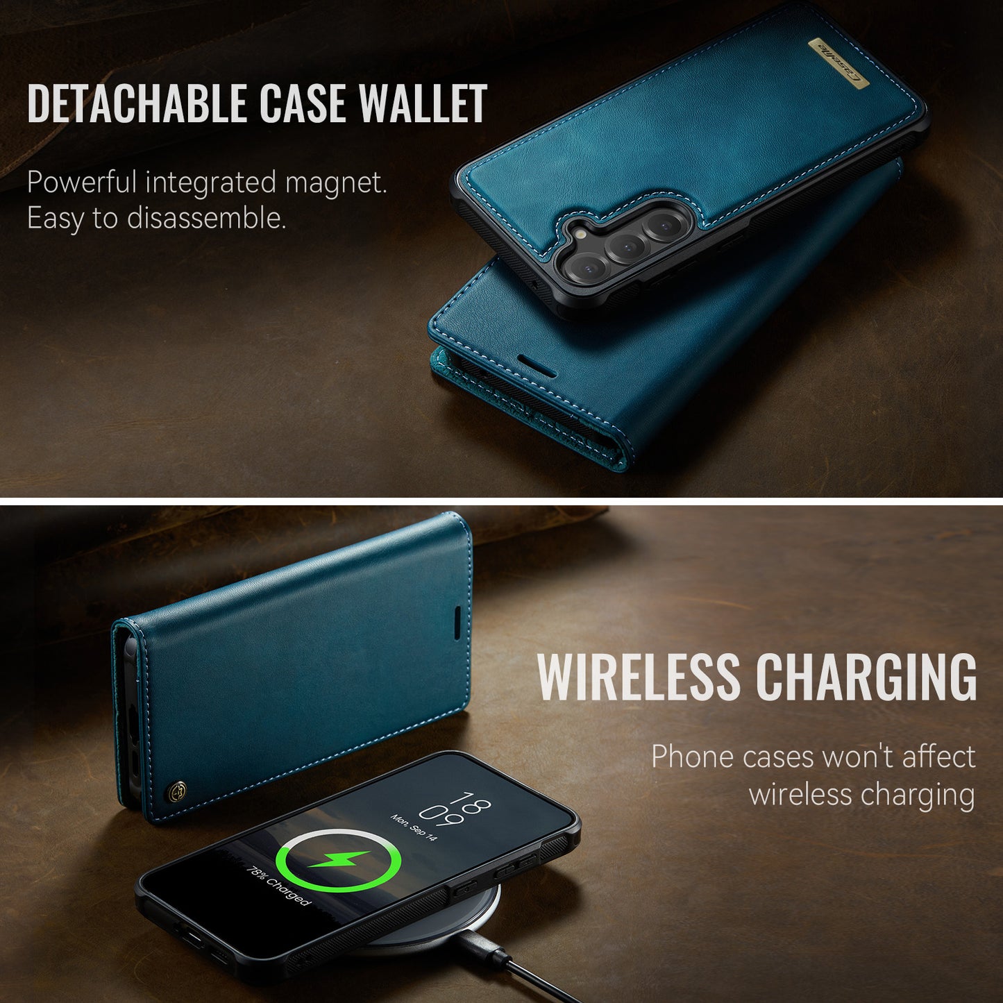 Samsung Galaxy S23 FE Case CASEME C49  Compatible with MagSafe RFID Blocking Detachable Wallet Leather Phone Cover