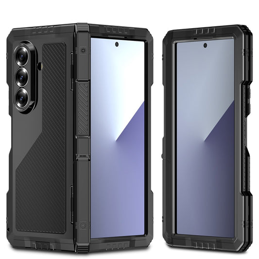 Samsung Galaxy Z Fold7 5G Case Aluminium Alloy + Silicone Kickstand Cover with PET Screen Film