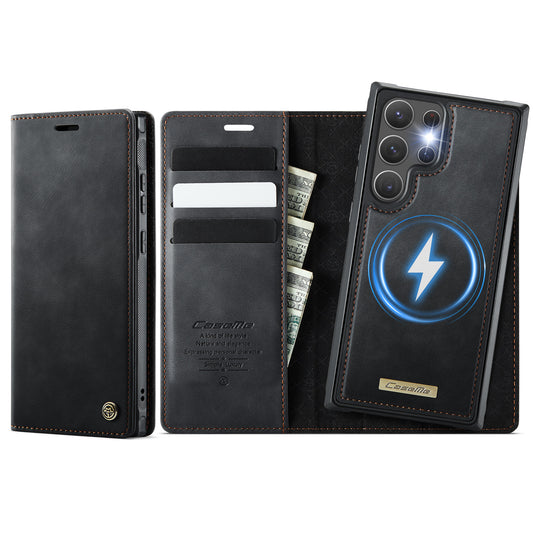 Samsung Galaxy S22 Ultra 5G Case CASEME C49 Compatible with MagSafe RFID Blocking Detachable Wallet Leather Phone Cover