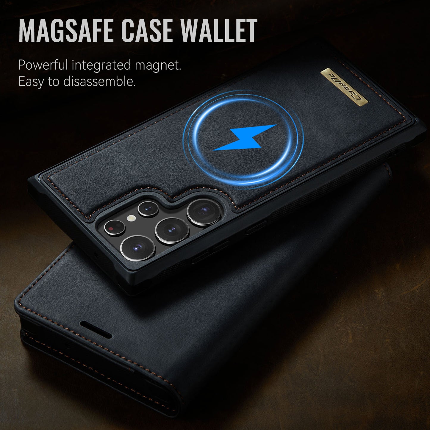 Samsung Galaxy S22 Ultra 5G Case CASEME C49 Compatible with MagSafe RFID Blocking Detachable Wallet Leather Phone Cover