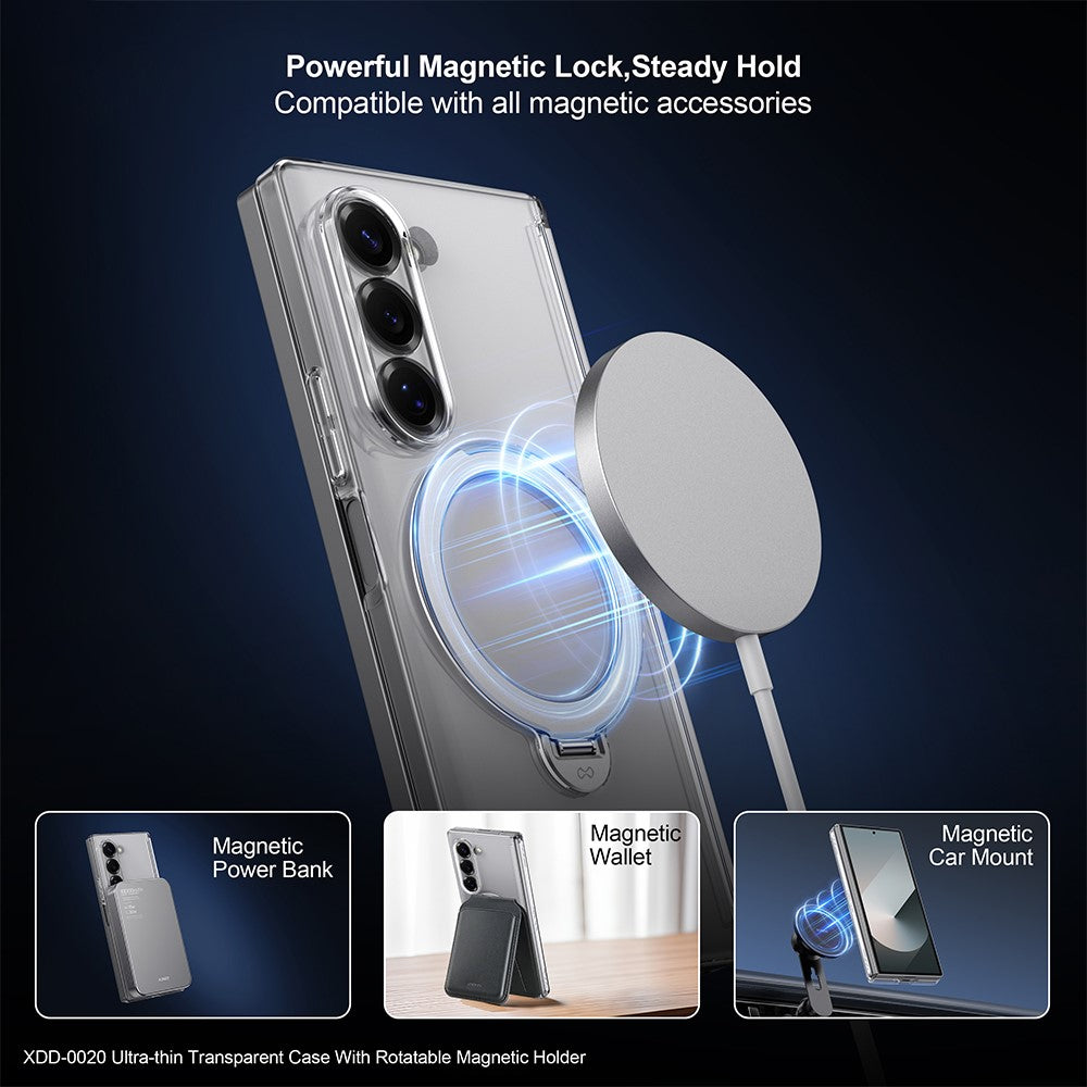 Samsung Galaxy Z Fold5 5G Case Compatible with MagSafe Kickstand PC Cover with Tempered Glass