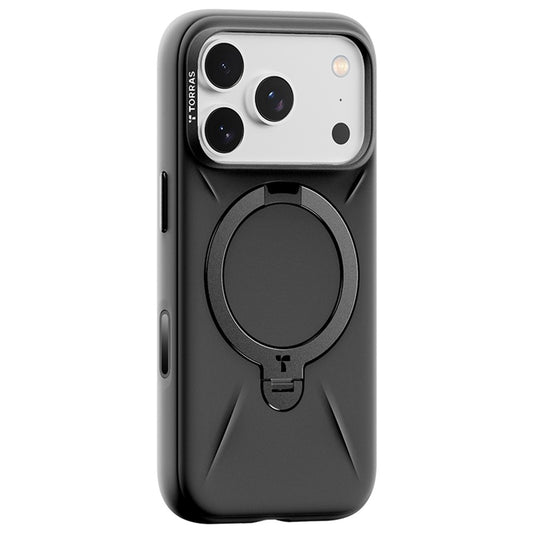 TORRAS Ostand Q Pro Series For iPhone 17 Pro Max Case Magnetic Ring Kickstand Liquid Silicone + PC Phone Cover
