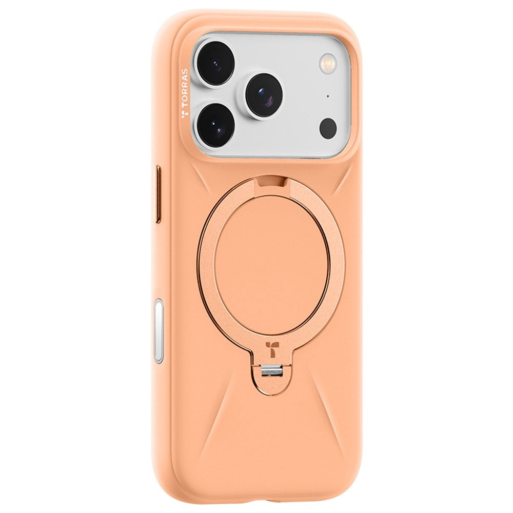 TORRAS Ostand Q Pro Series For iPhone 17 Pro Max Case Magnetic Ring Kickstand Liquid Silicone + PC Phone Cover