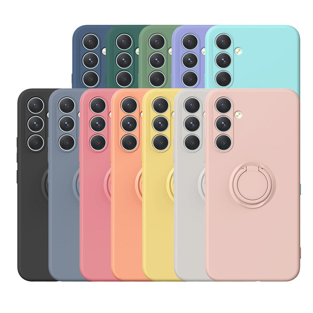 Samsung Galaxy S25 FE Silicone Case with Strap Ring Kickstand Phone Cover