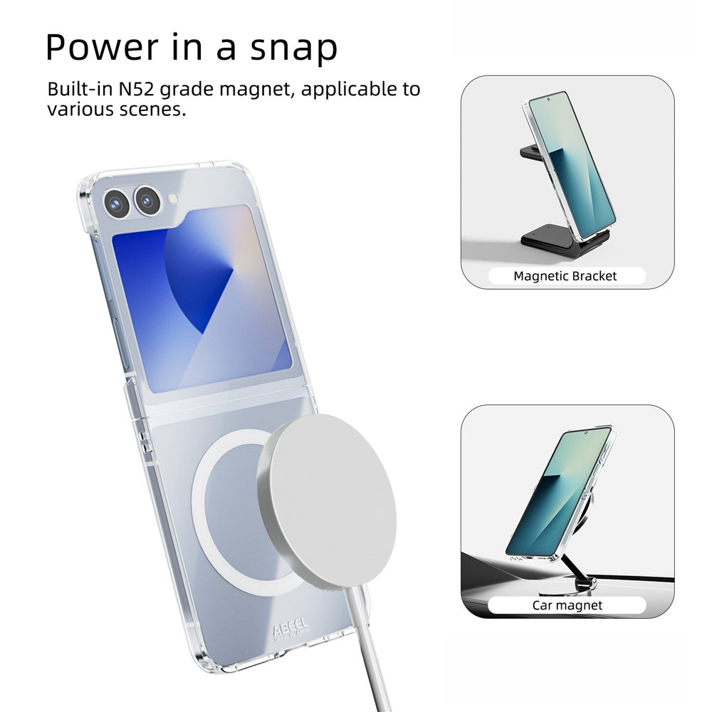 Samsung Galaxy Z Flip6 5G Magnetic Case Clear PC Anti Scratch Phone Cover