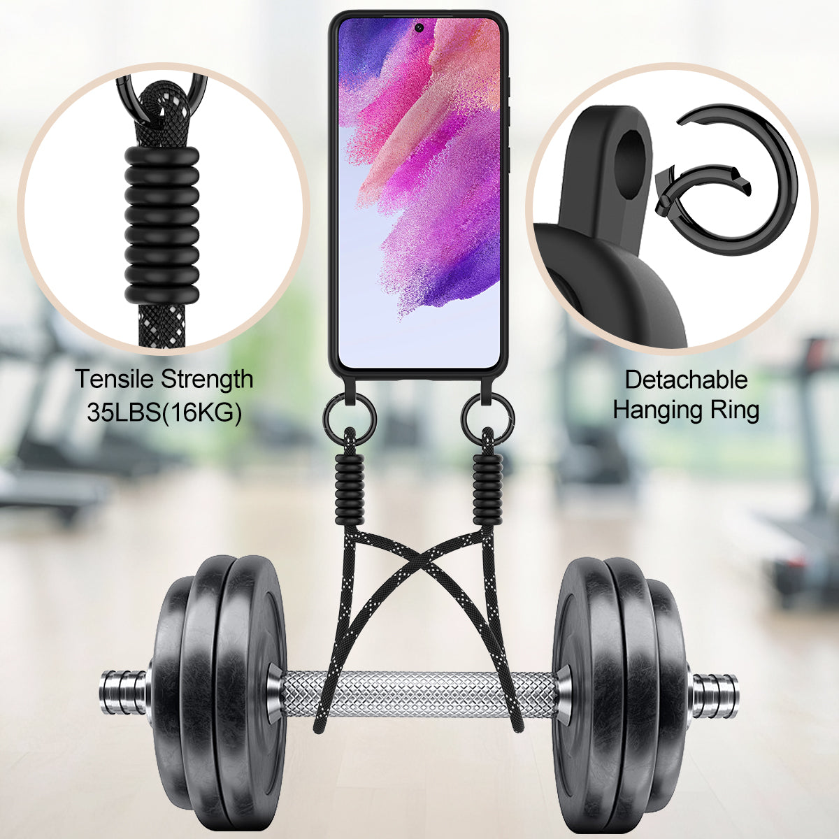 For Samsung Galaxy S21 FE 5G Liquid Silicone Case  Phone Back Cover with Card Holder and Short Strap