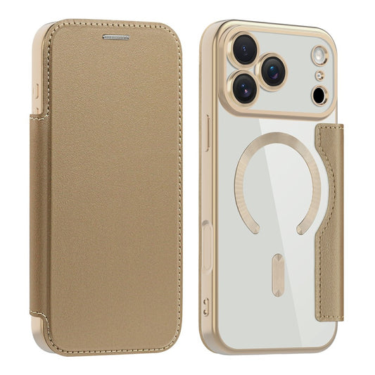 For iPhone 17 Pro Case Compatible with MagSafe RFID Blocking Leather Phone Cover