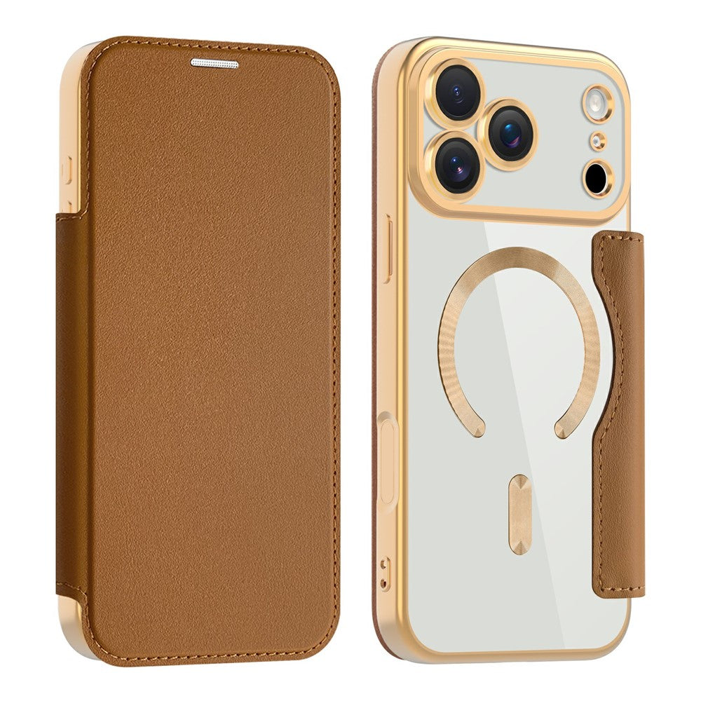 For iPhone 17 Pro Case Compatible with MagSafe RFID Blocking Leather Phone Cover