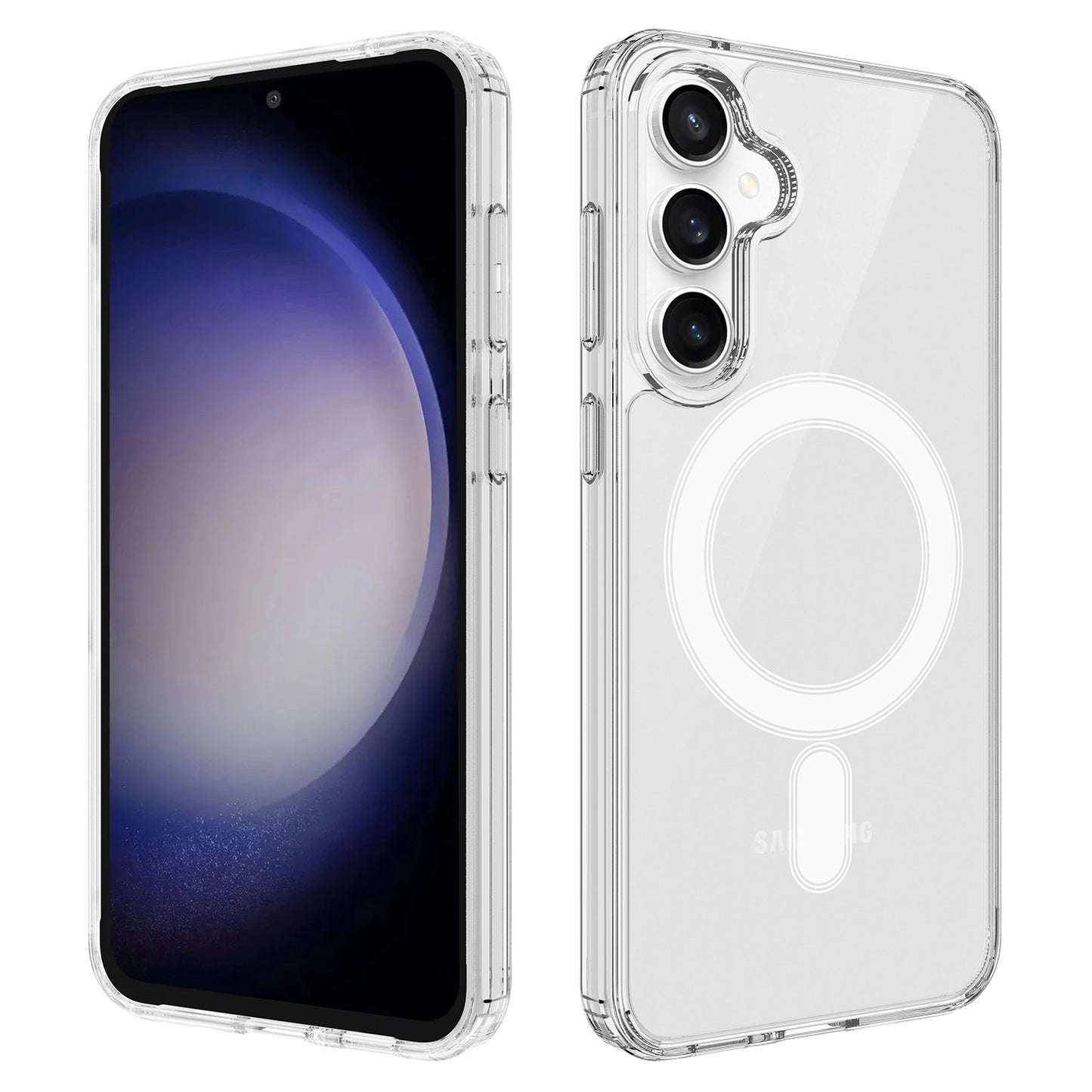 Samsung Galaxy S25 FE Clear Phone Case Compatible with MagSafe TPU+Acrylic Back Cover