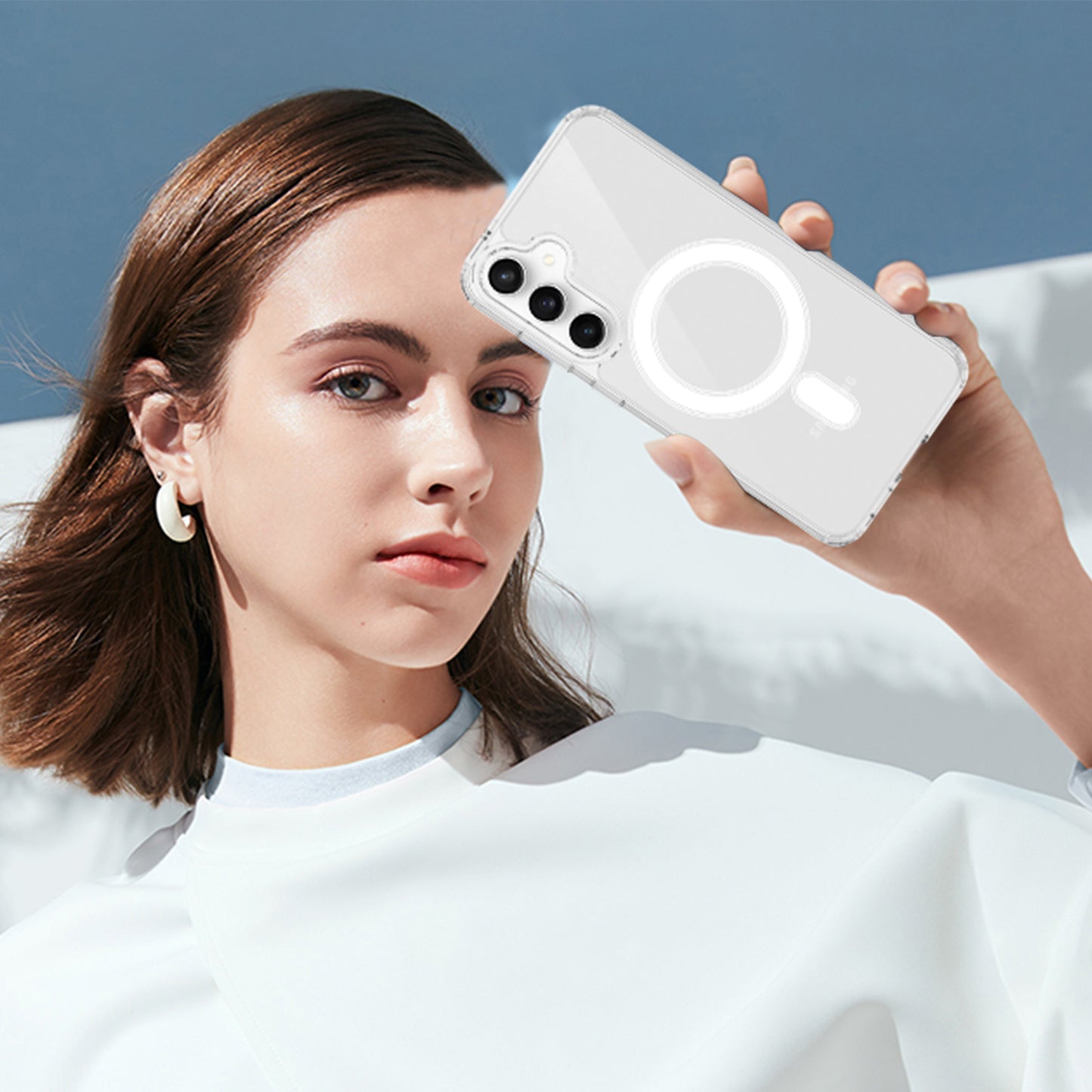 Samsung Galaxy S25 FE Clear Phone Case Compatible with MagSafe TPU+Acrylic Back Cover