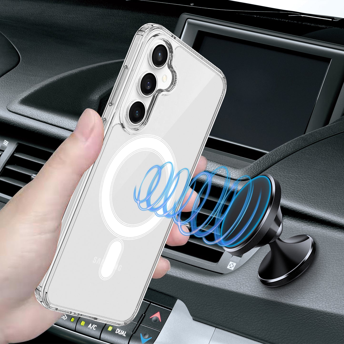 Samsung Galaxy S25 FE Clear Phone Case Compatible with MagSafe TPU+Acrylic Back Cover