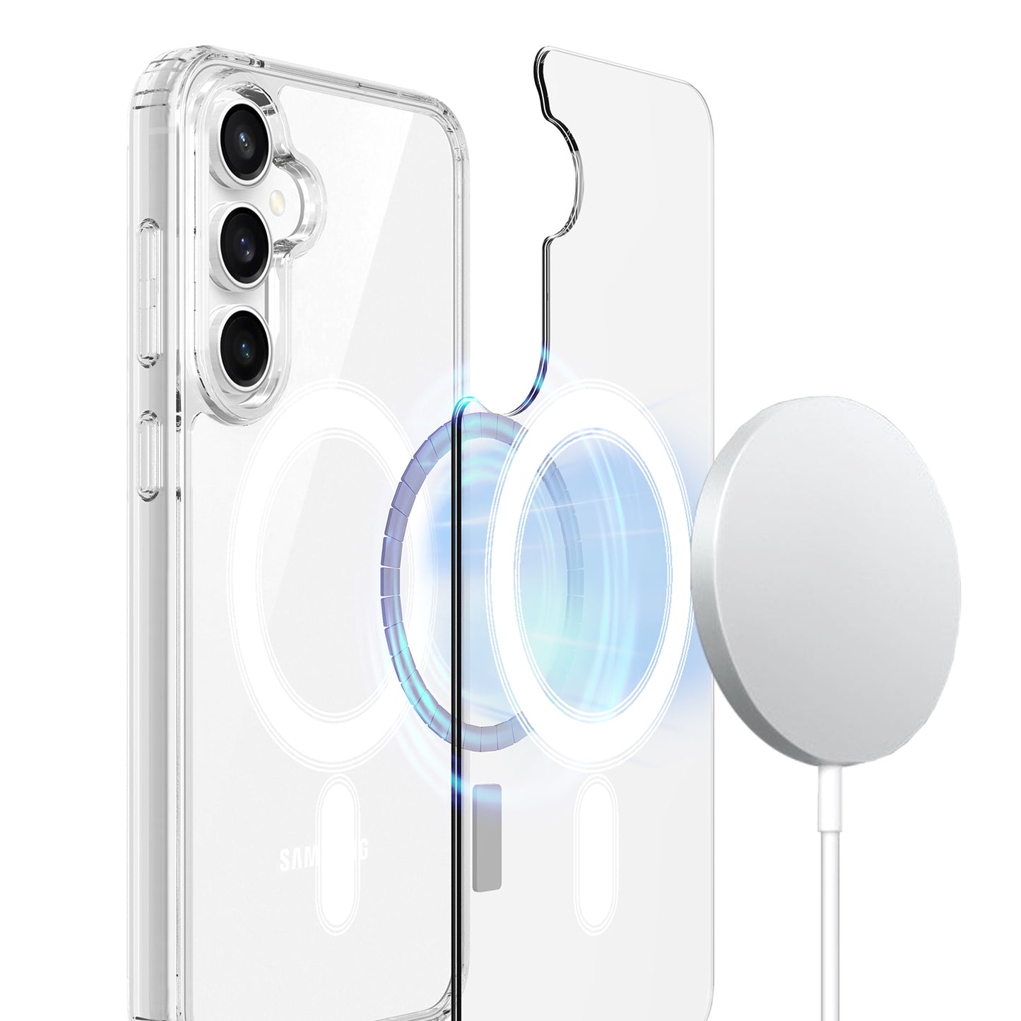 Samsung Galaxy S25 FE Clear Phone Case Compatible with MagSafe TPU+Acrylic Back Cover