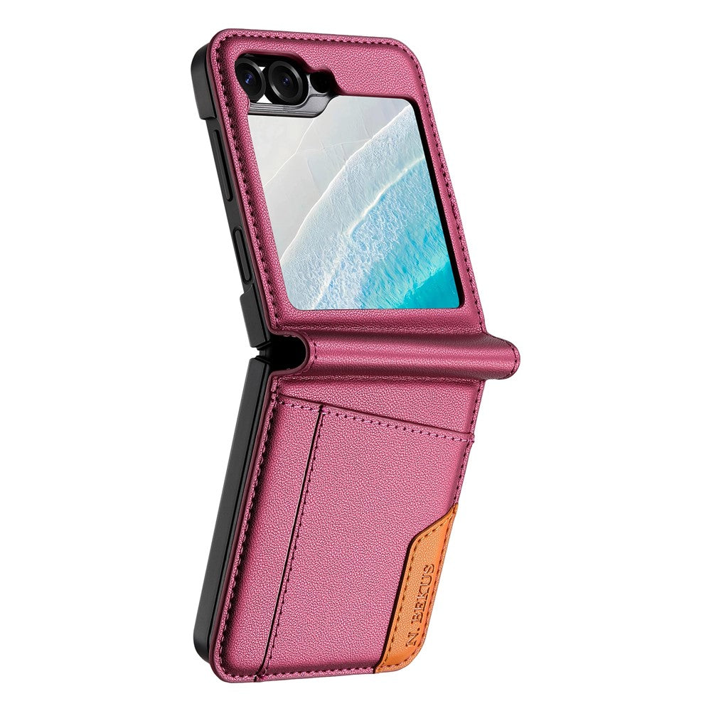 Samsung Galaxy Z Flip6 5G / Flip7 FE 5G Case Card Slot PU + PC Phone Back Cover